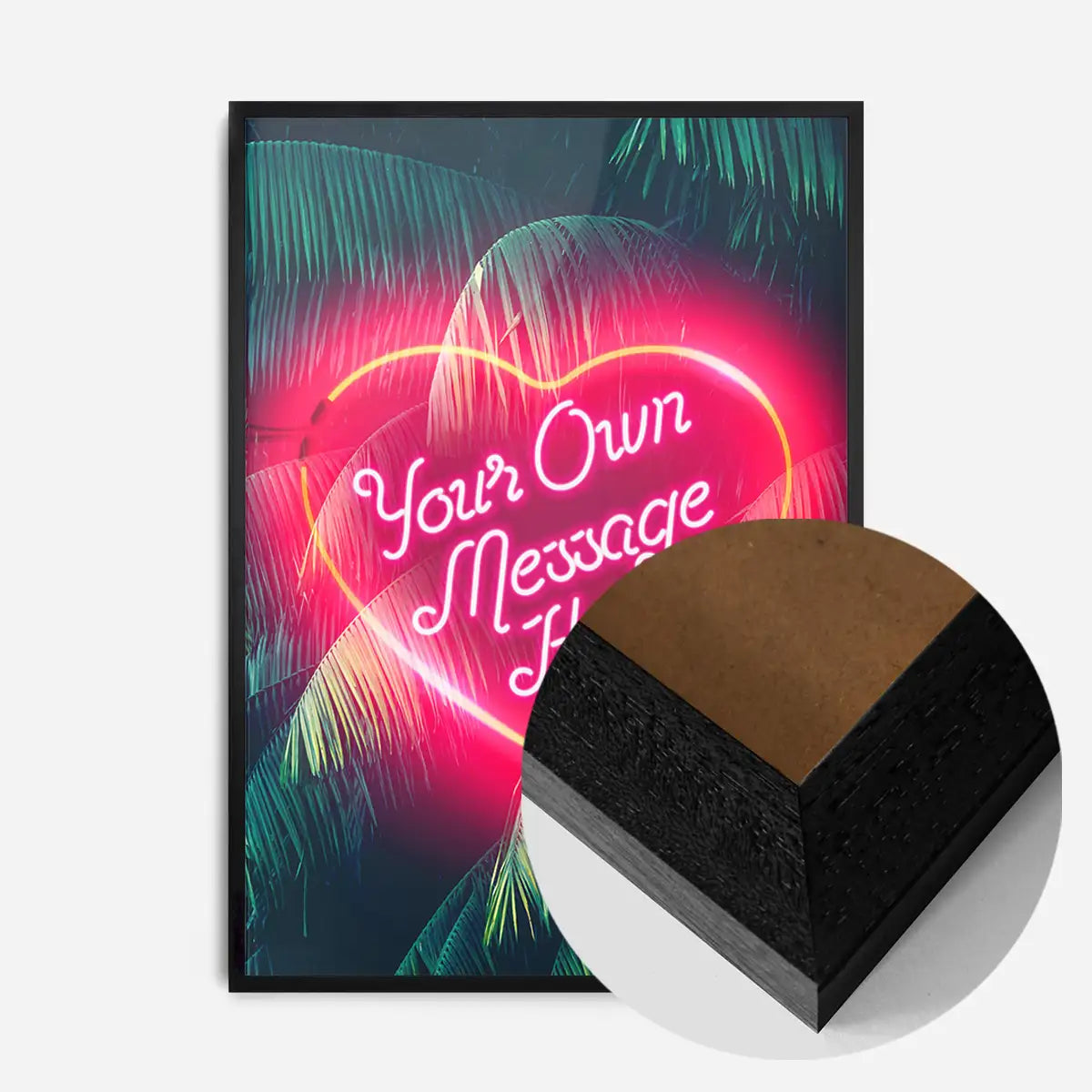 Custom Neon Love Heart Palm Trees