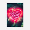 Custom Neon Love Heart Palm Trees