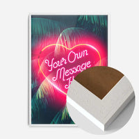 Custom Neon Love Heart Palm Trees