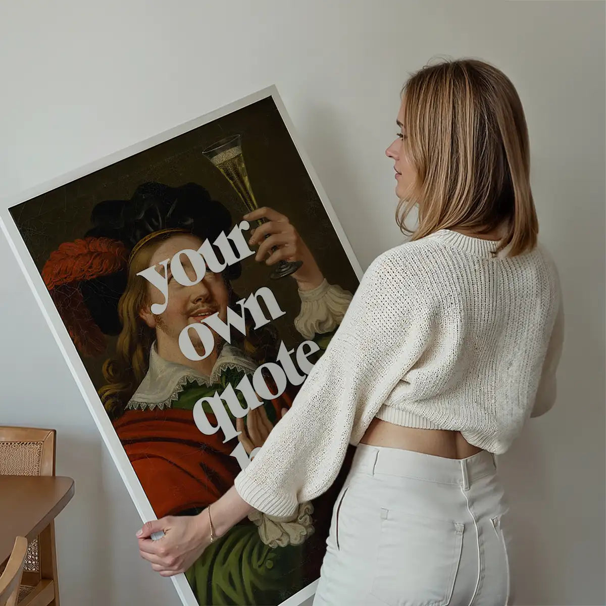Man Drinking Wine Portrait Custom Print