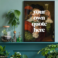 Man Drinking Wine Portrait Custom Print