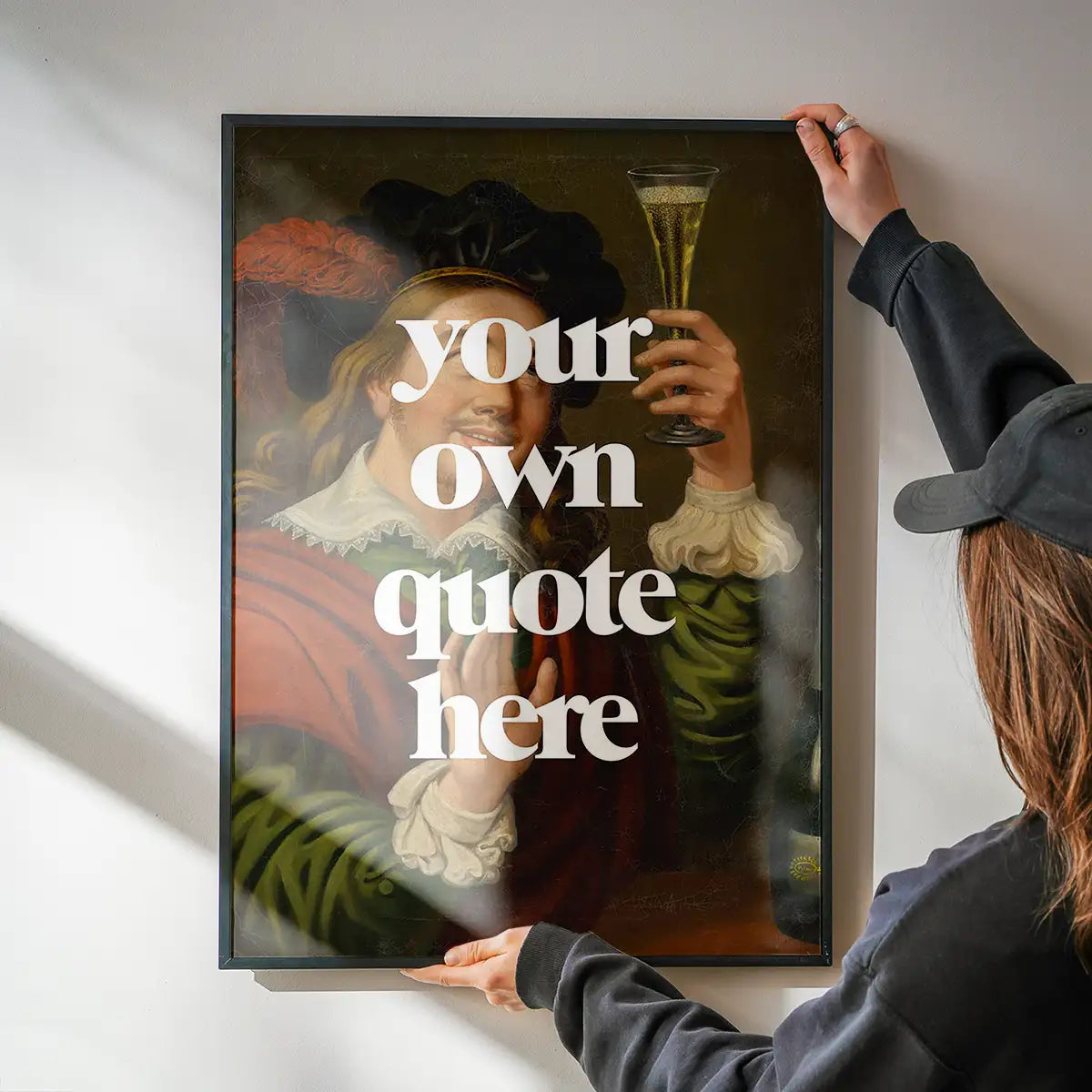 Man Drinking Wine Portrait Custom Print