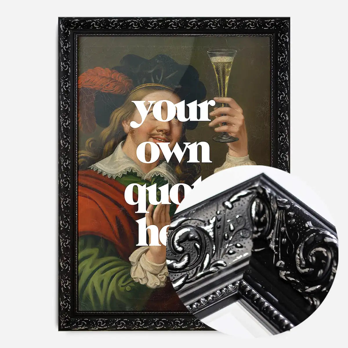 Man Drinking Wine Portrait Custom Print