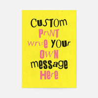 Custom Punk Style Cut and Paste Yellow Print