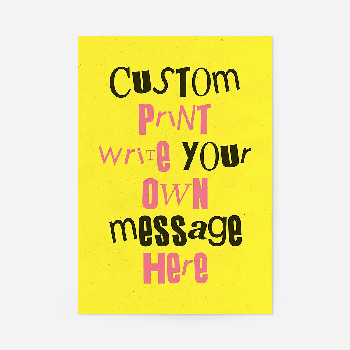 Custom Punk Style Cut and Paste Yellow Print