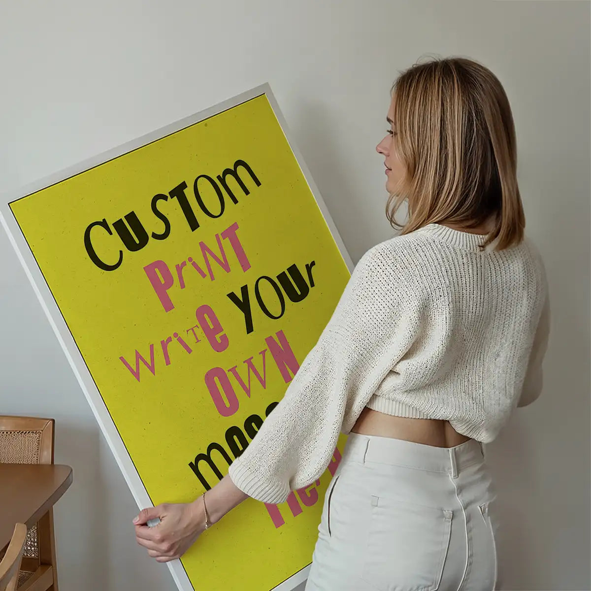 Custom Punk Style Cut and Paste Yellow Print