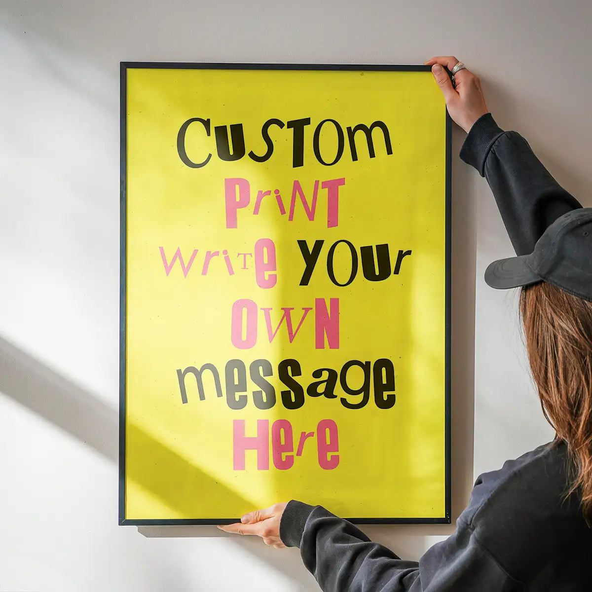 Custom Punk Style Cut and Paste Yellow Print