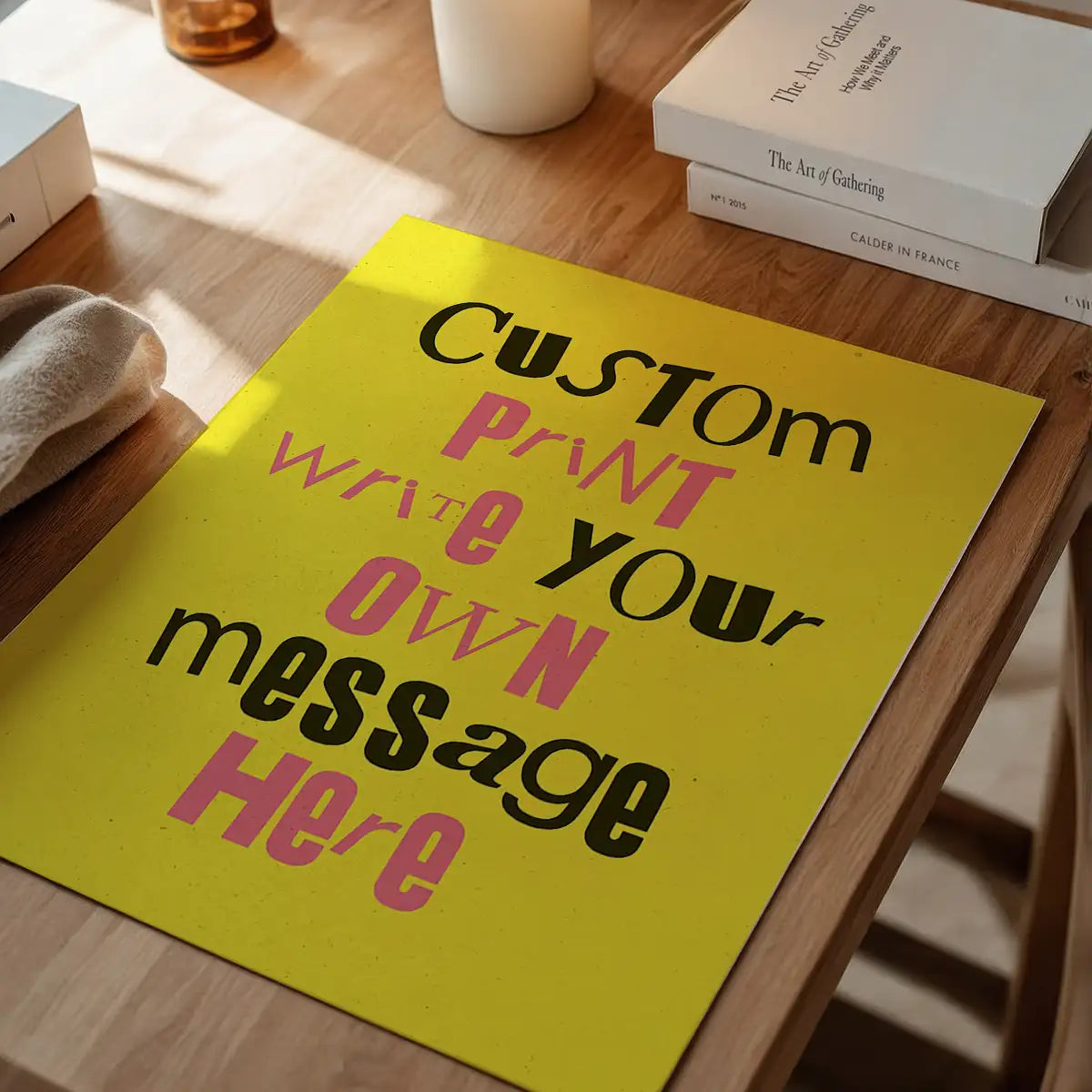 Custom Punk Style Cut and Paste Yellow Print