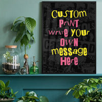 Custom Punk Style Cut and Paste Black Print