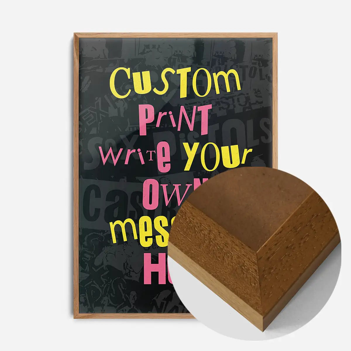 Custom Punk Style Cut and Paste Black Print