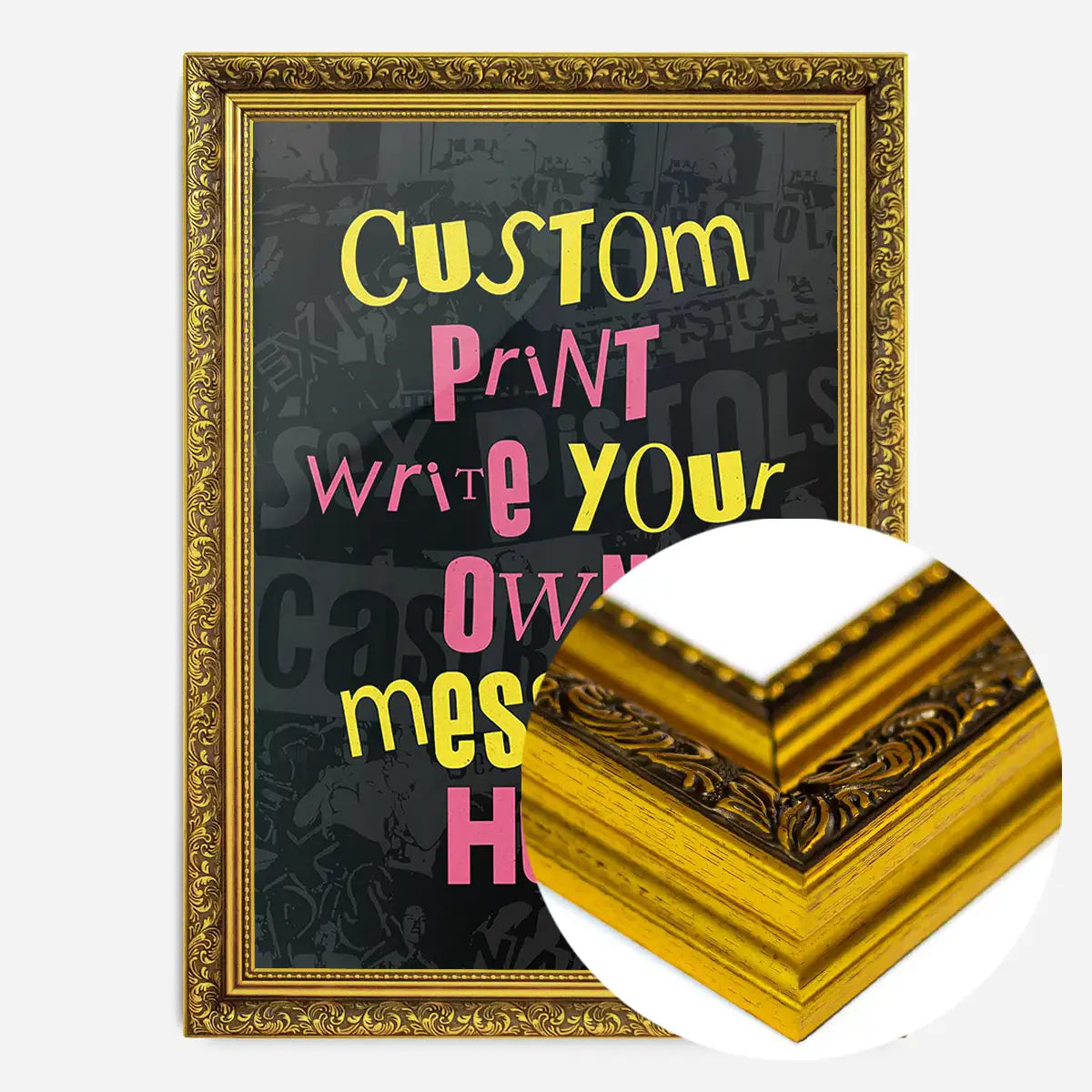 Custom Punk Style Cut and Paste Black Print