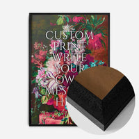 Custom Classic Font Print Floral Background