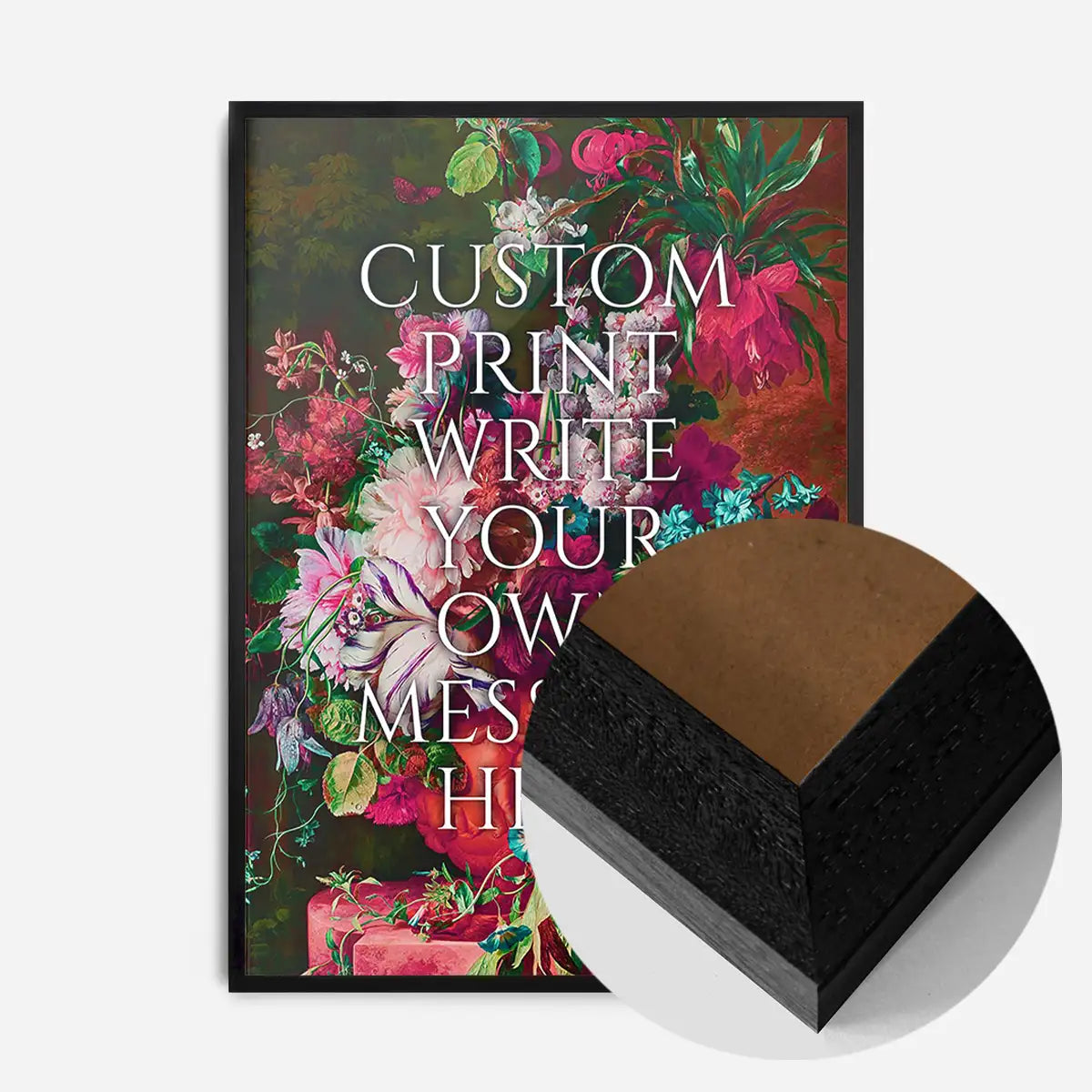 Custom Classic Font Print Floral Background