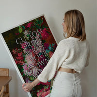 Custom Classic Font Print Floral Background