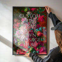 Custom Classic Font Print Floral Background