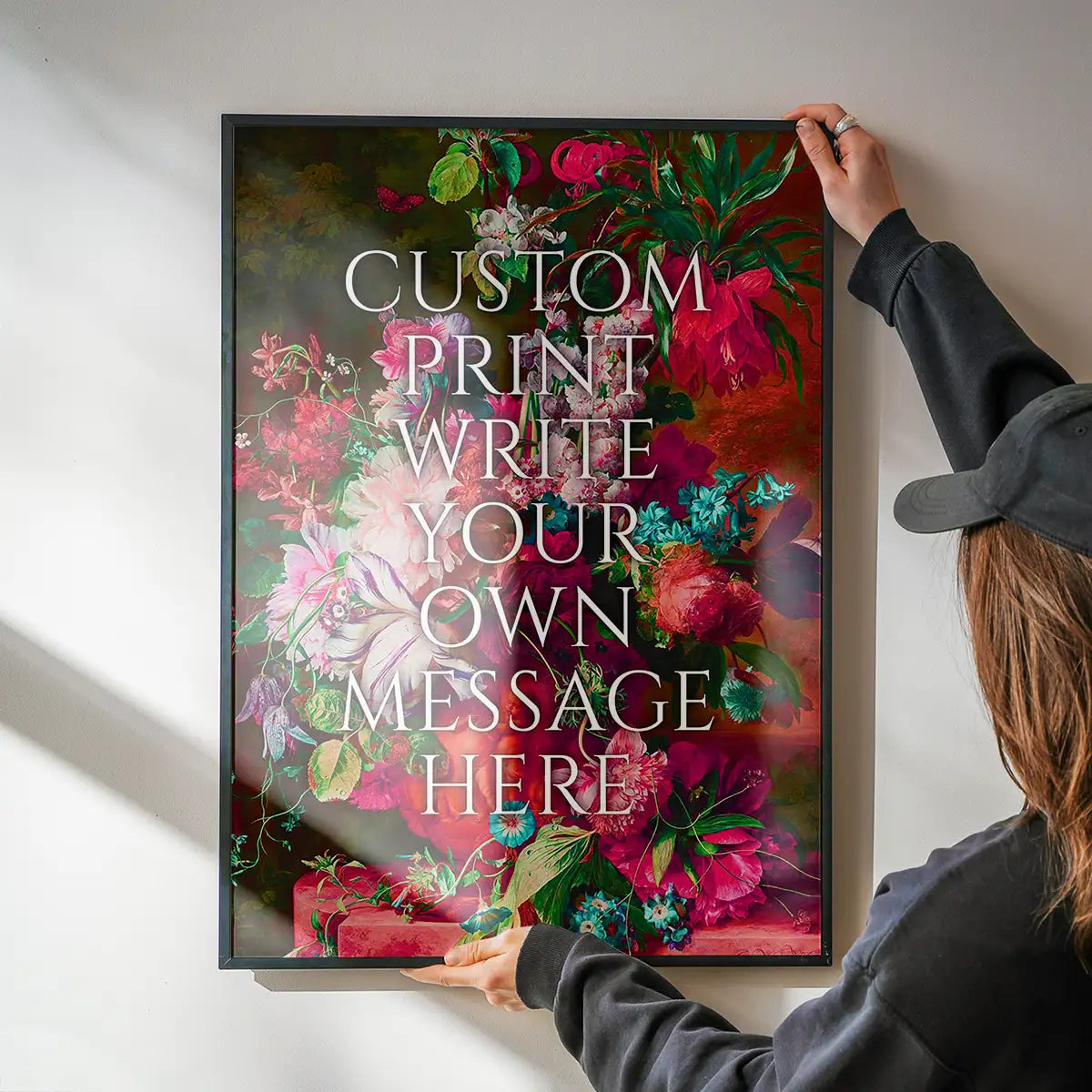 Custom Classic Font Print Floral Background