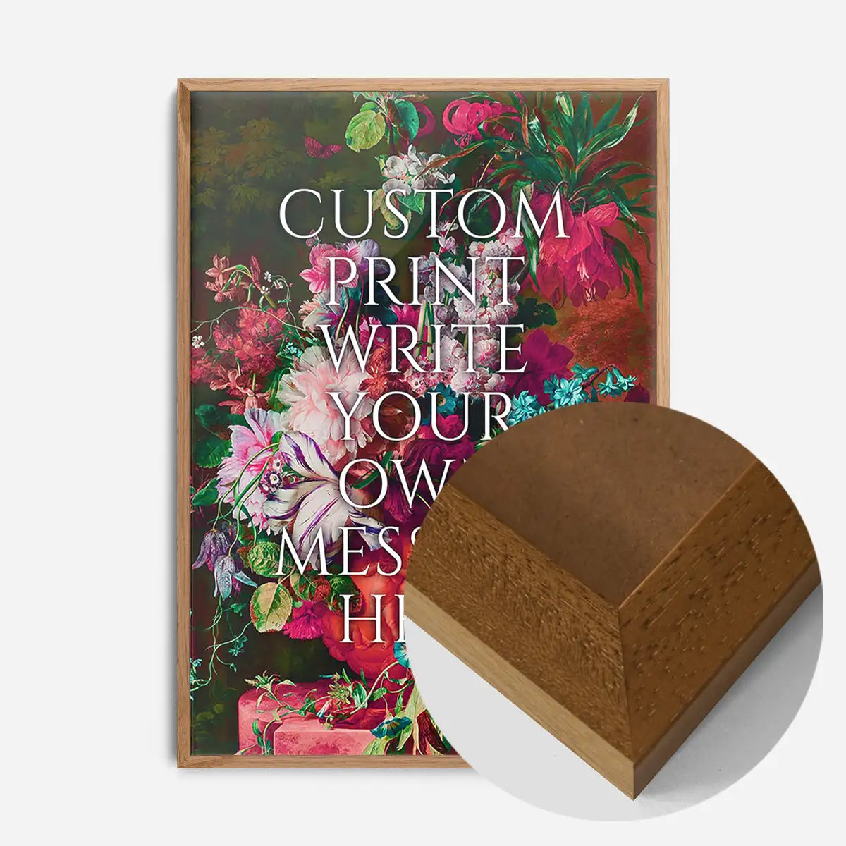 Custom Classic Font Print Floral Background
