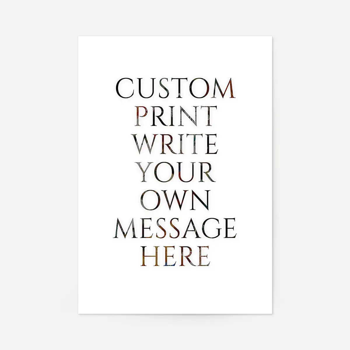 Custom Classic Font Print White Background
