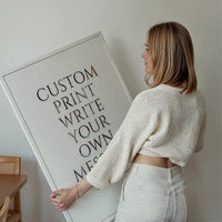 Custom Classic Font Print White Background