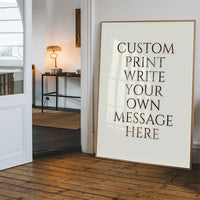 Custom Classic Font Print White Background