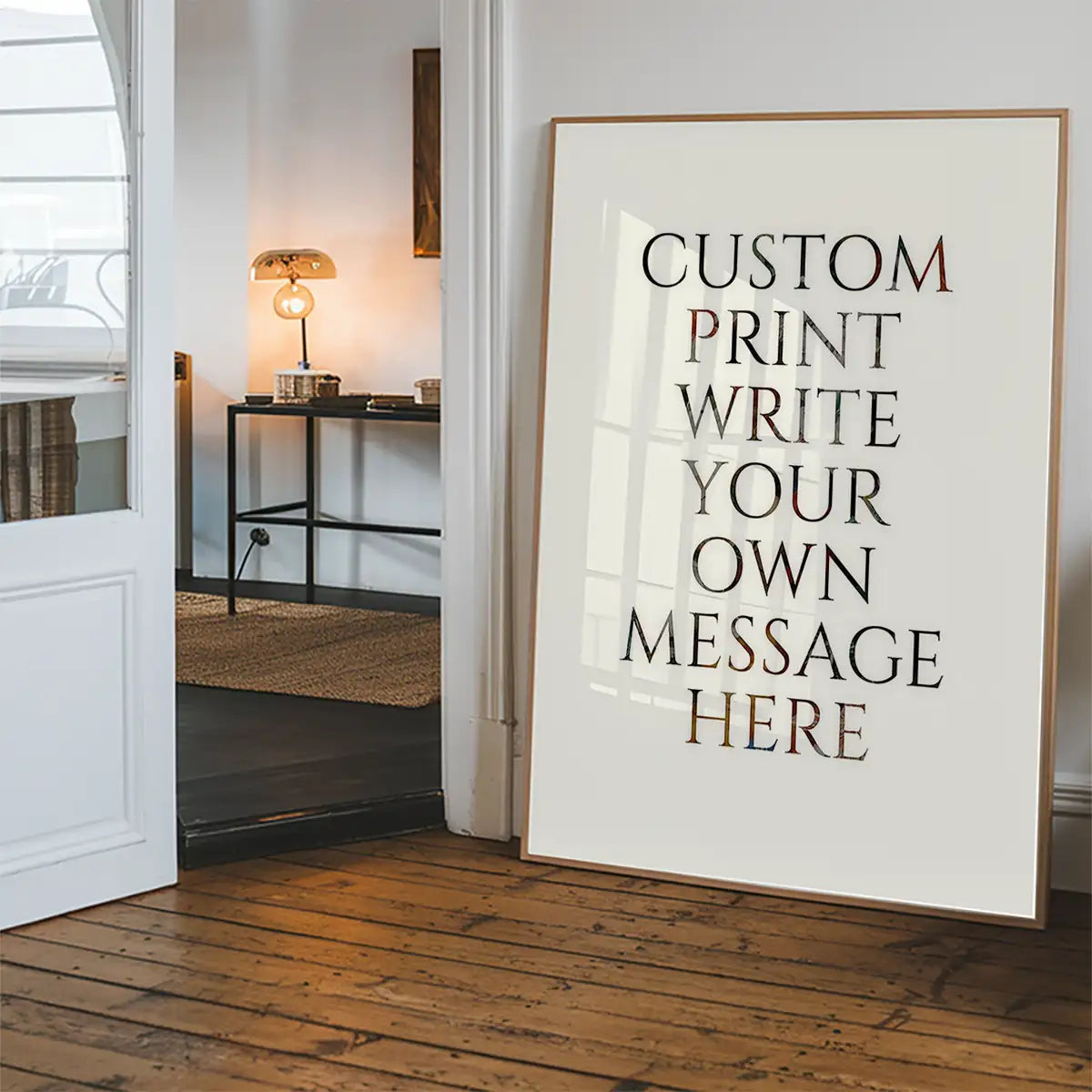 Custom Classic Font Print White Background