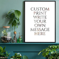 Custom Classic Font Print White Background