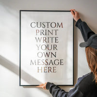 Custom Classic Font Print White Background