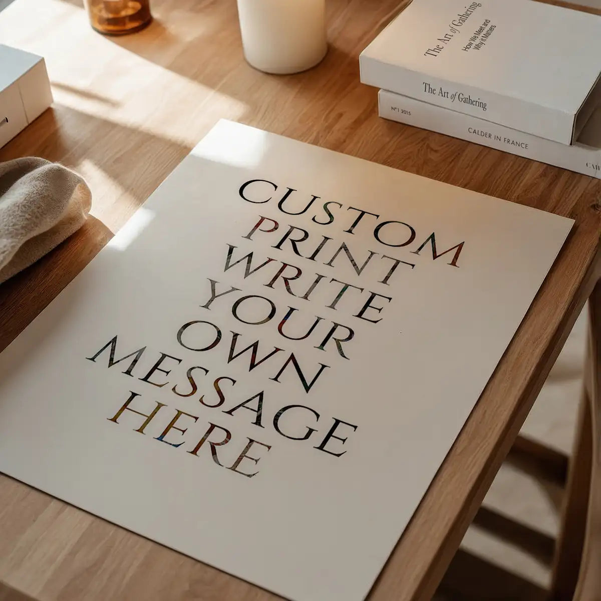 Custom Classic Font Print White Background