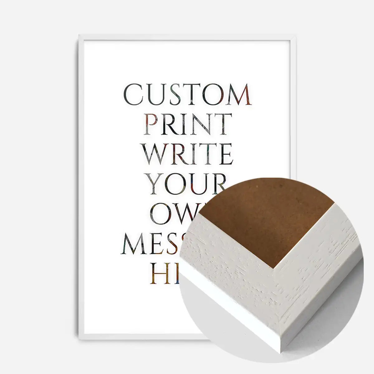 Custom Classic Font Print White Background