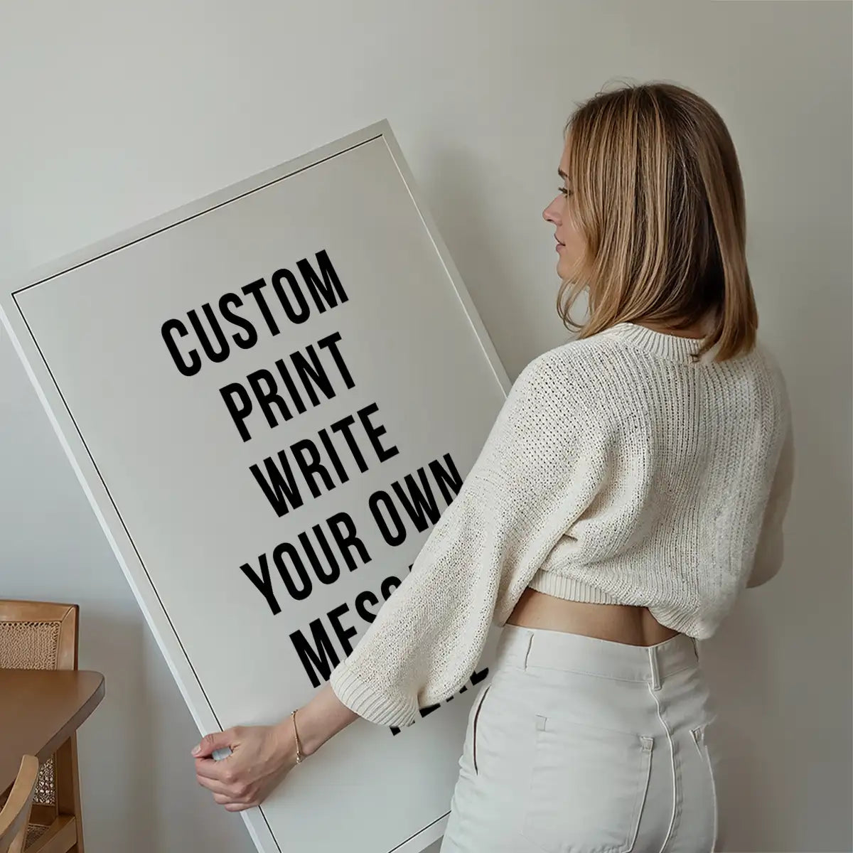 Custom Bold Message Print White