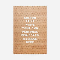Custom Peg Board Message Art Print