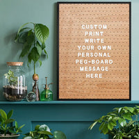 Custom Peg Board Message Art Print