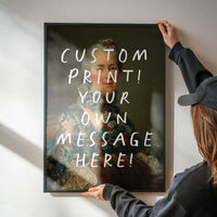 Custom Lady Portrait with Paintbrush Letters Print