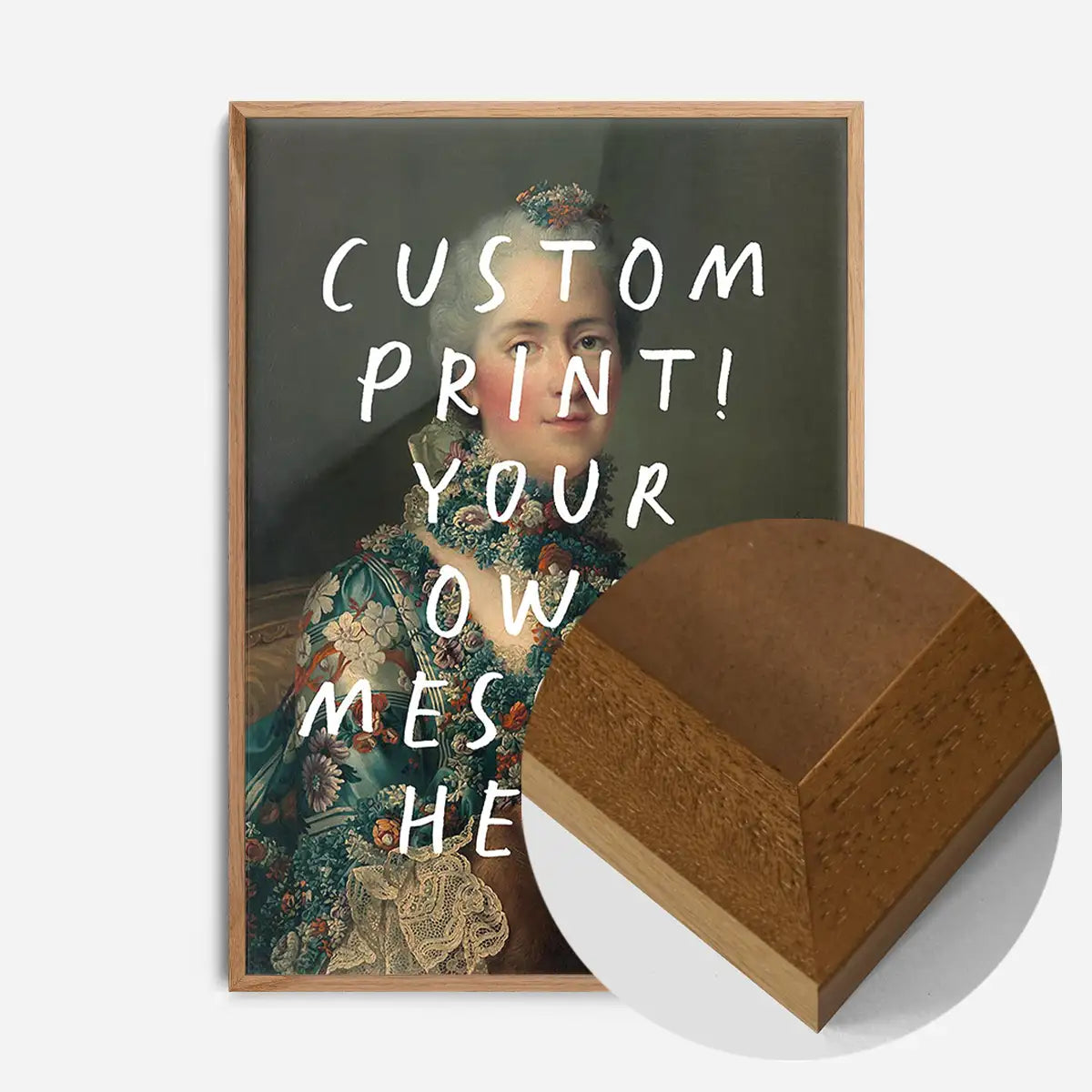 Custom Lady Portrait with Paintbrush Letters Print