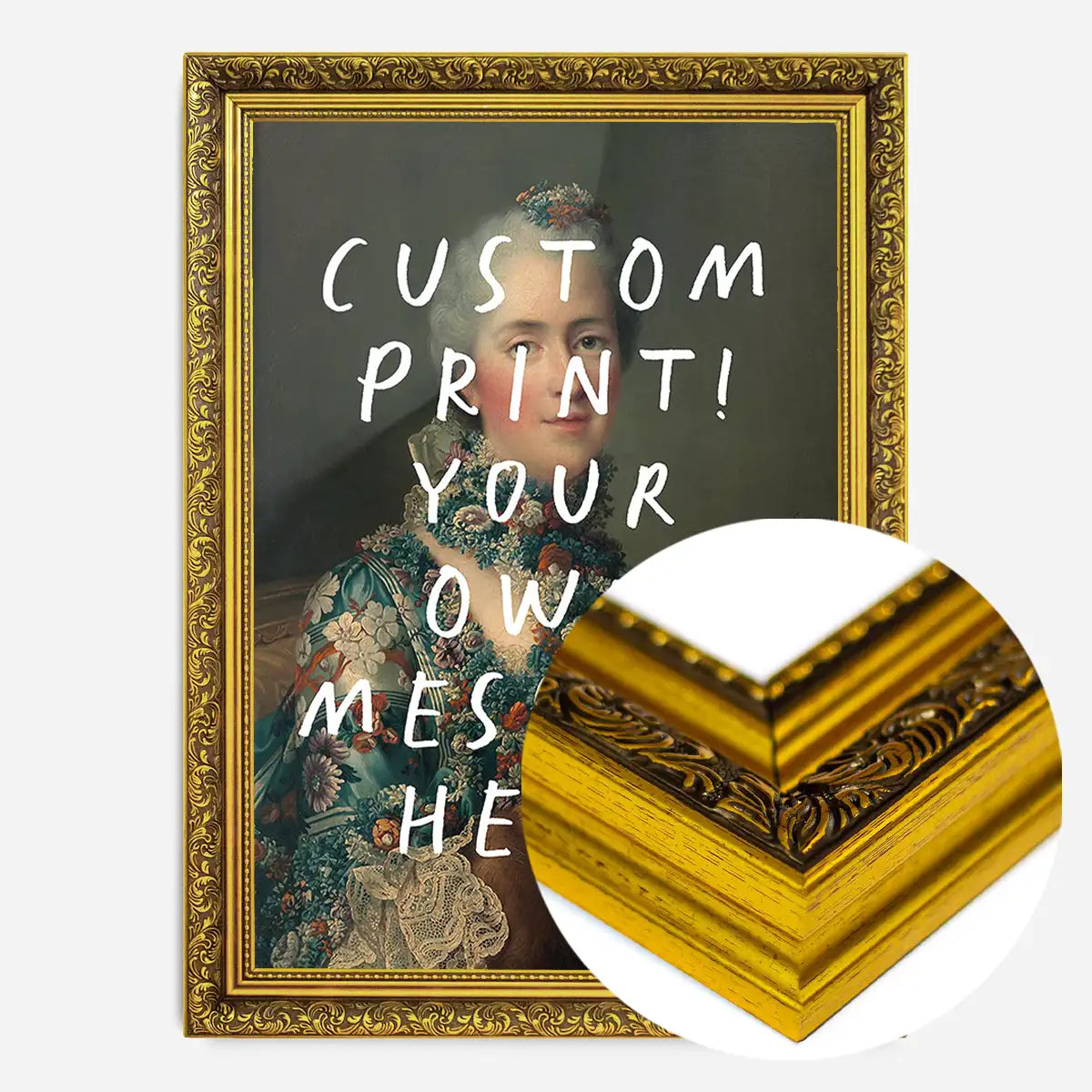 Custom Lady Portrait with Paintbrush Letters Print