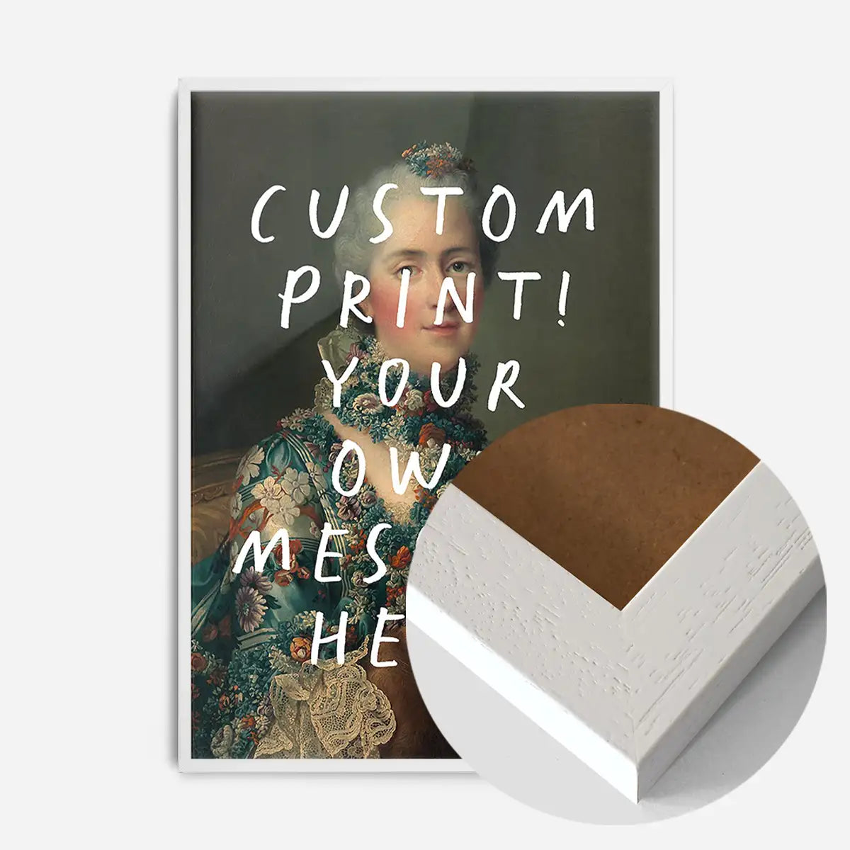 Custom Lady Portrait with Paintbrush Letters Print