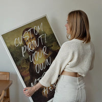 Custom Mona Lisa Portrait with Paintbrush Letters Print