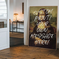 Custom Mona Lisa Portrait with Paintbrush Letters Print