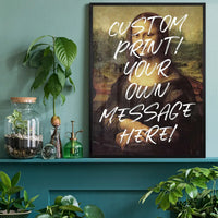Custom Mona Lisa Portrait with Paintbrush Letters Print