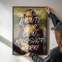 Custom Mona Lisa Portrait with Paintbrush Letters Print