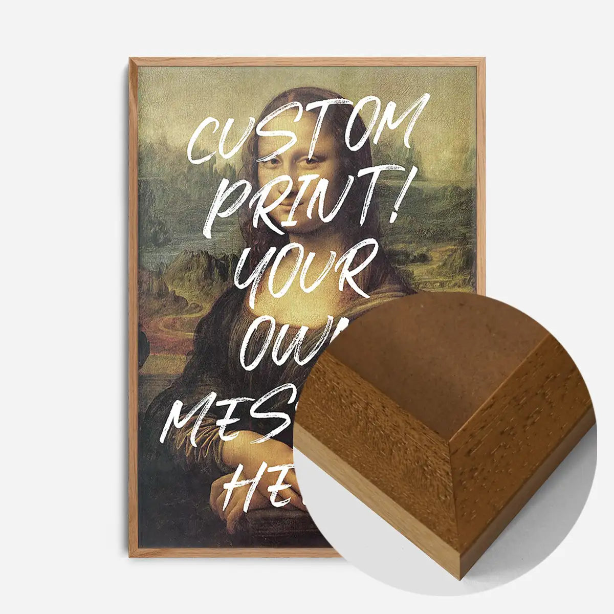 Custom Mona Lisa Portrait with Paintbrush Letters Print