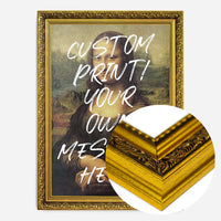 Custom Mona Lisa Portrait with Paintbrush Letters Print