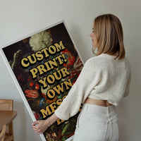 Custom Orange Bold Letters Floral Print
