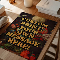 Custom Orange Bold Letters Floral Print
