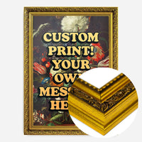Custom Orange Bold Letters Floral Print