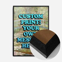 Custom Blue Bold Letters Monet Print