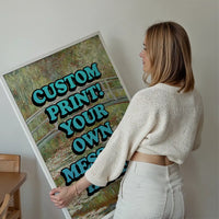 Custom Blue Bold Letters Monet Print