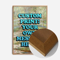 Custom Blue Bold Letters Monet Print