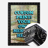 Custom Blue Bold Letters Monet Print