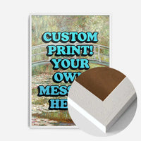 Custom Blue Bold Letters Monet Print